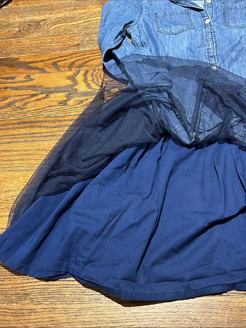 OshKosh B'gosh Blue Denim Jacket with Navy Tulle Skirt